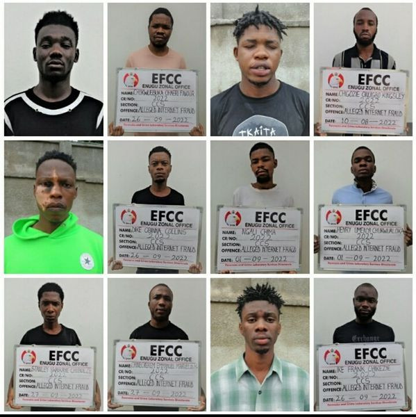 22 estafadores de Internet encarcelados en Enugu