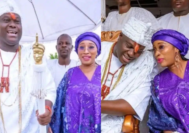 Ooni of Ife steps out with his fifth wife Queen Aderonke